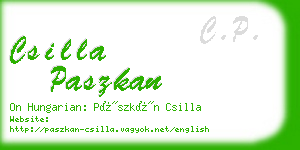 csilla paszkan business card